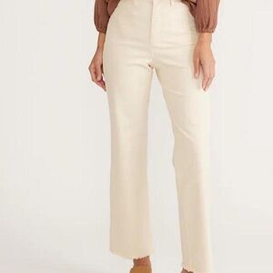 NWOT High Rise Kick Crop Boot Cut Soft Denim-Like Pants in Beige